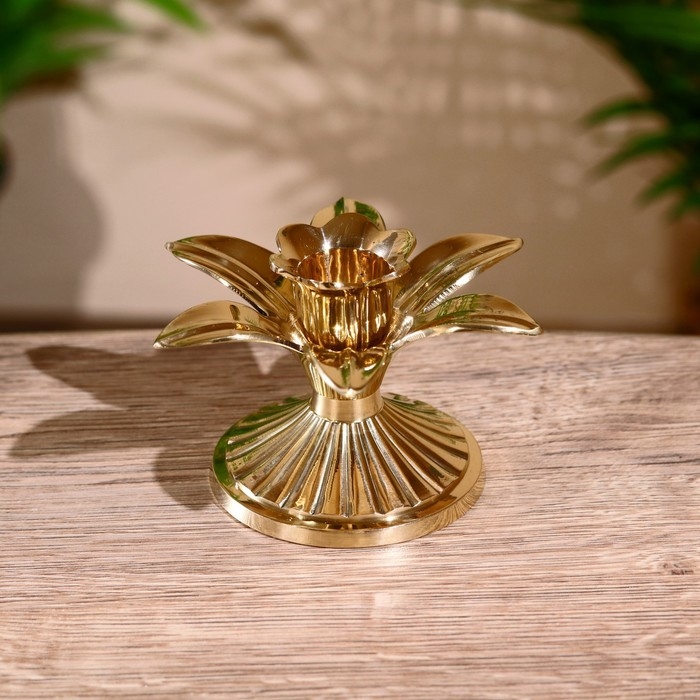 Подсвечник "Пальма" латунь 7 см