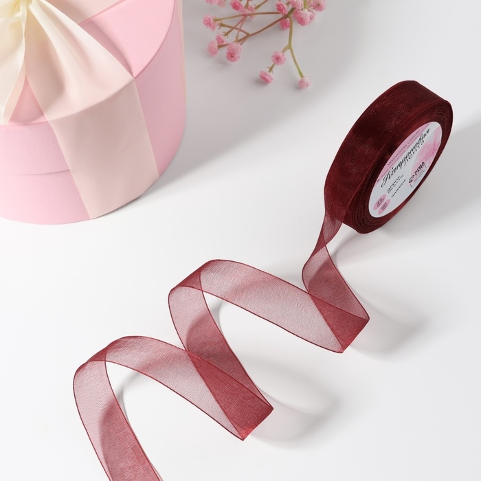 Лента капроновая, 20 мм, 20 &plusmn; 1 м, цвет красно-коричневый №48