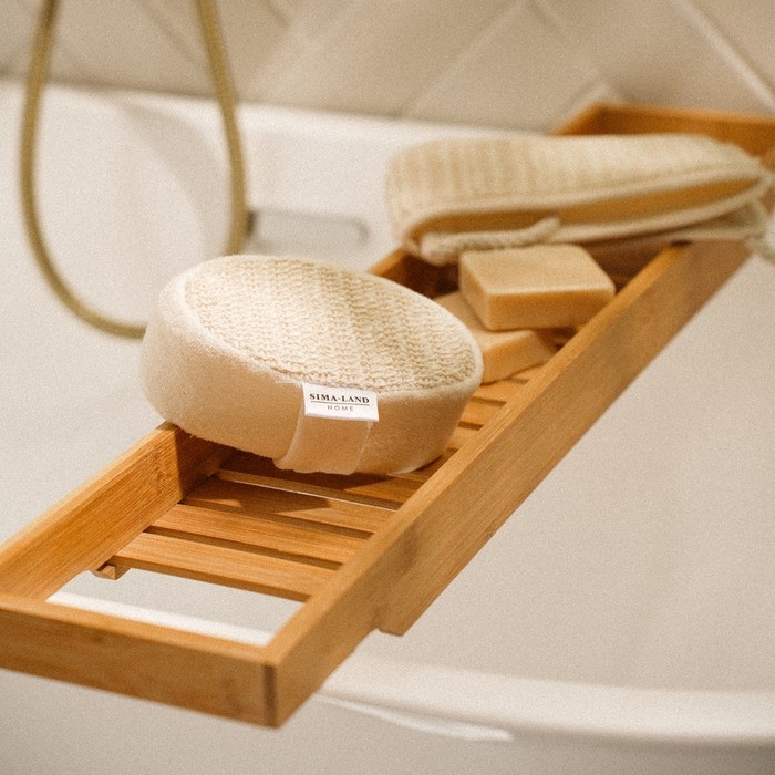 Мочалка - губка массажная SL Home &laquo;Ортика&raquo;, крапива, 15&times;10&times;5 см, цвет бежевый