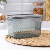 Контейнер для заморозки и хранения продуктов &laquo;Кристалл&raquo;, 1,7 л, 18&times;12,5&times;11 см, прозрачный, крышка серая