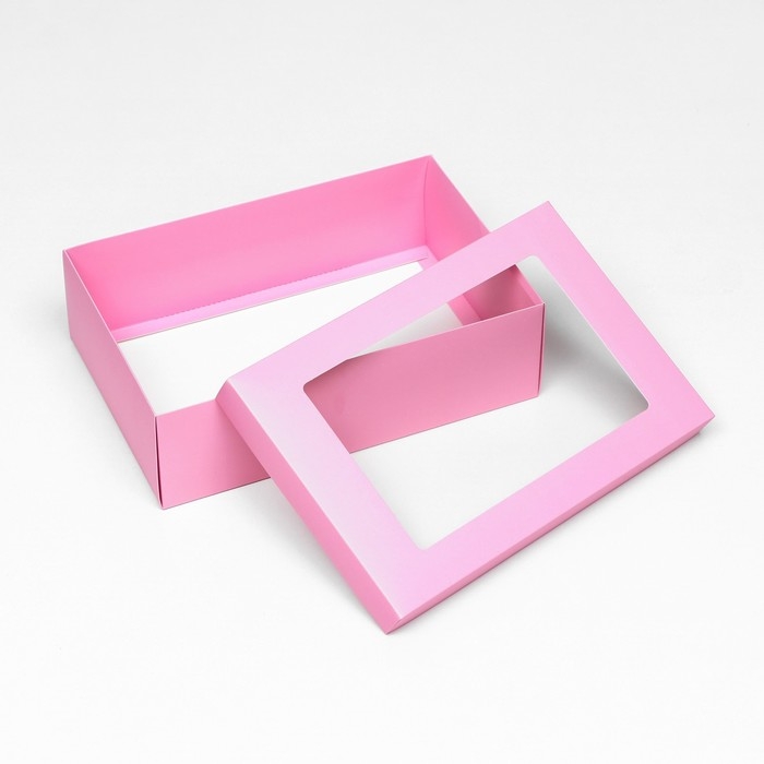 Коробка подарочная складная, упаковка, &laquo;Розовая&raquo;, с окном 30 х 20 х 9 см