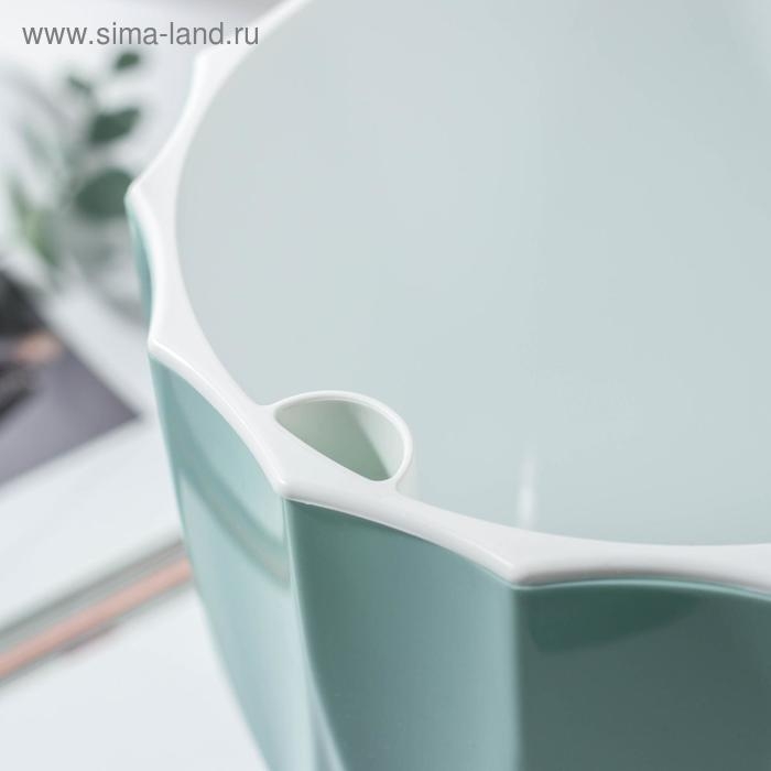 Кашпо для цветов со вставкой &laquo;Флюте&raquo;, 1,9 л, цвет нефрит