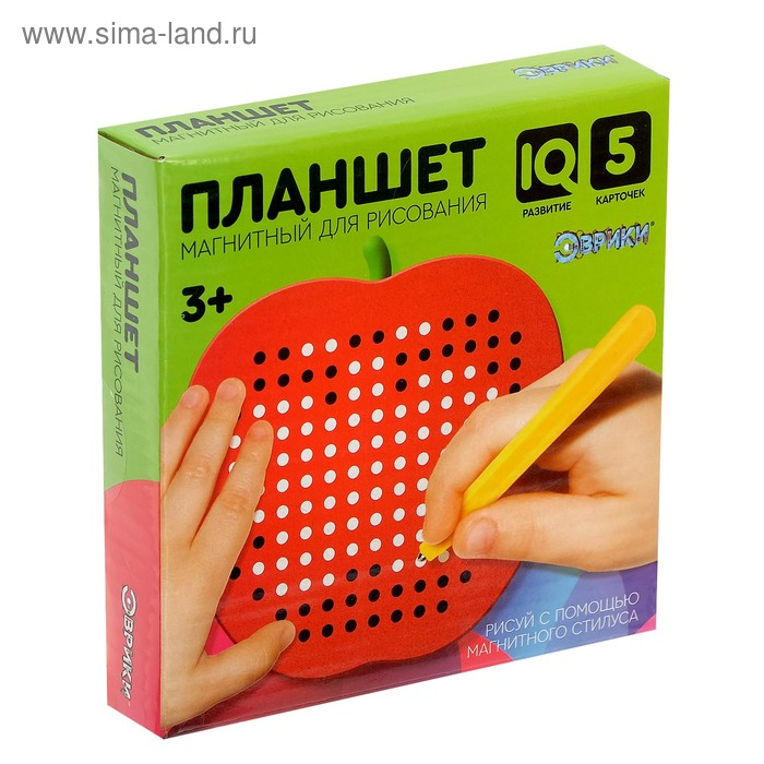 Планшет обучающий &laquo;Магнитное яблоко&raquo;, маленький, 142 шарика, 5 карточек, цвет красный