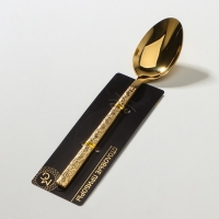 Ложка столовая из нержавеющей стали Magistro &laquo;Олин GOLD&raquo;, длина 19,8 см, на подвесе, цвет золотой