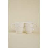 Набор кружек фарфоровых SL Home &laquo;Гато&raquo;, 350 мл, цвет белый