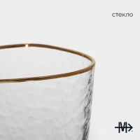 Бокал для вина стеклянный Magistro &laquo;Жемчуг&raquo;, 300 мл, 8,5&times;22 см, с золотой отводкой