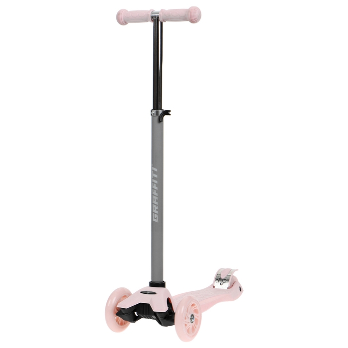 Самокат GRAFFITI Baby, колёса световые PU 120/70 мм, ABEC 7, цвет розовый