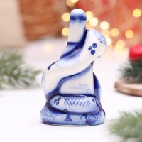 Сувенир "Змея с бутылкой", гжель