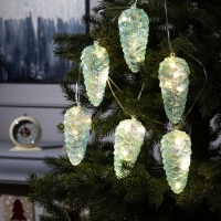 Гирлянда &laquo;Нить-грозди&raquo; 230 см, нить прозрачная, &laquo;Шишки&raquo;, 30 LED, 4.5 В, батарейки ААх3 (нет в комплекте), свечение тёплое белое