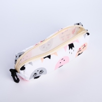 Рюкзак школьный из текстиля на молнии, 3 кармана, пенал, цвет белый/разноцветный