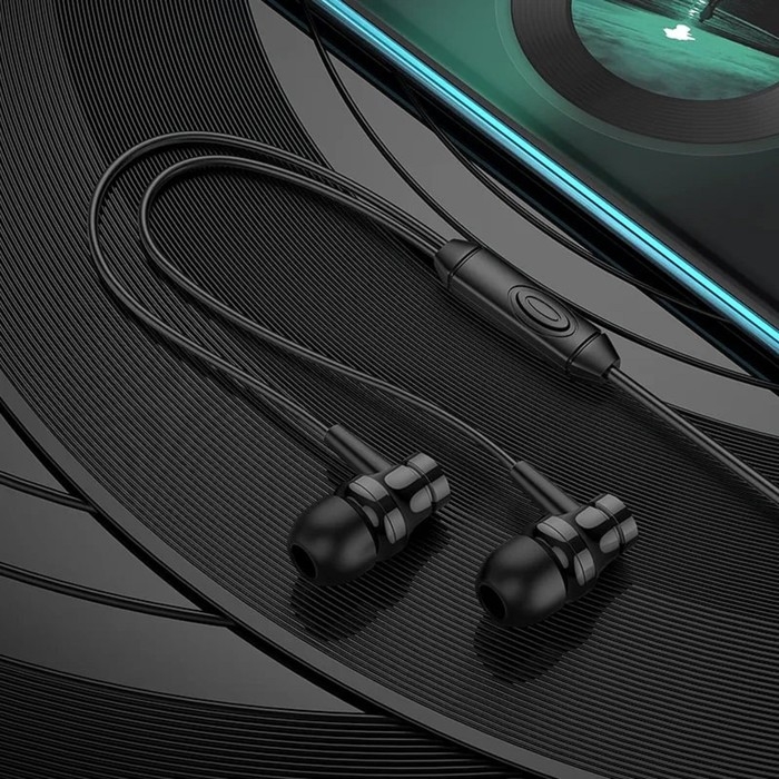 Наушники Borofone BM67 Talent, вакуумные, микрофон, Jack 3.5 мм, кабель 1.2 м, чёрные