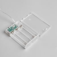 Гирлянда &laquo;Мишура&raquo; 5 м роса, IP20, серебристая нить, 100 LED, 2 режима, батарейки AAх3 (нет в комплекте), свечение мульти