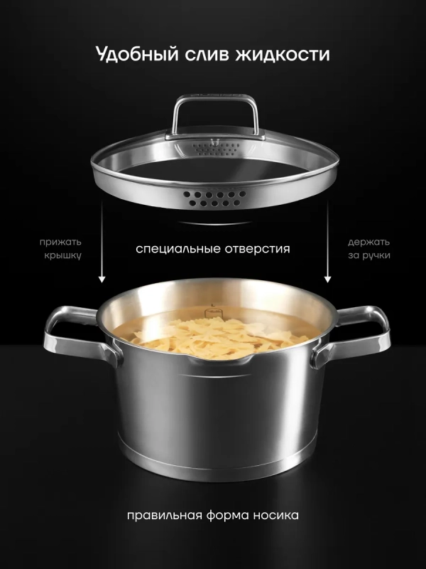 Набор кастрюль с крышками Loretto-06S