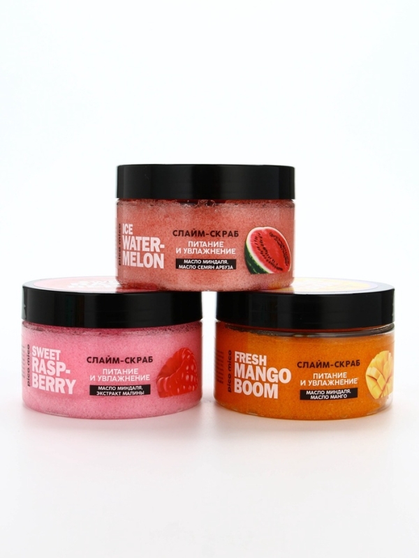Скраб-слайм для тела Fresh mango boom, питание и увлажнение, с ароматом манго, 250 г, PICO MICO