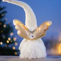 Фигура текстиль &laquo;Кукла в белом&raquo; 70 см, 6 LED, AG10x3 (в компл.), Т/БЕЛЫЙ