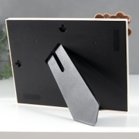 Фоторамка пластик 12х17 см "Мишка с сердечками" бежевая 24х19,5 см