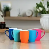 Кружка Good Morning с покрытием софт-тач, ver.2, фиолетовая