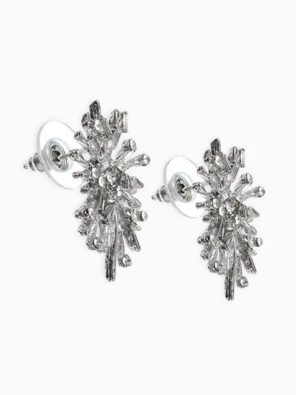 Серьги "Феерверк", цвет белый в серебре