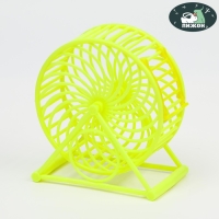 Колесо для грызунов на основании, пластик, 12,5 см, жёлтое