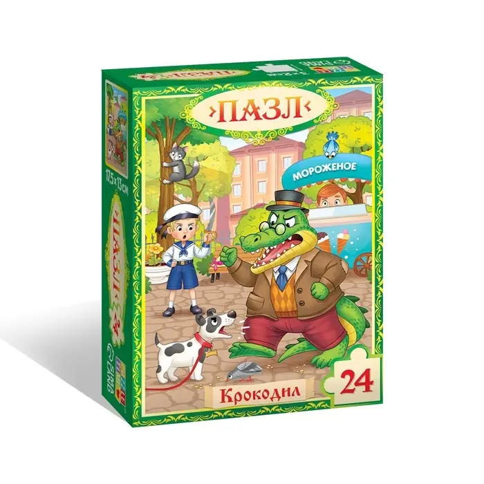 Пазл "Крокодил", Корней Чуковский, 24 элемента