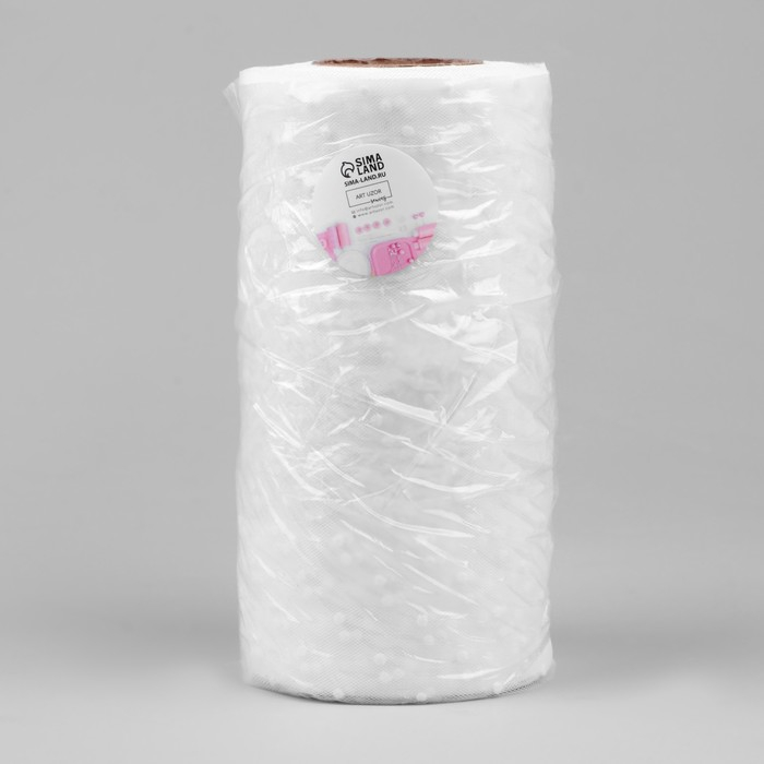 Фатин &laquo;Горох&raquo;, 15 см, 11 &plusmn; 1 г/кв.м, 23 &plusmn; 1 м, цвет белый №1