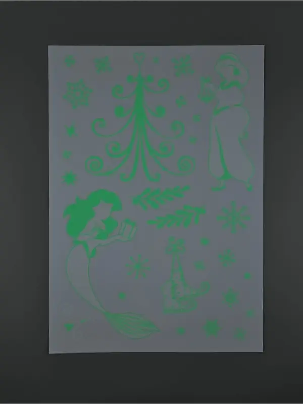 Виниловые наклейки &laquo;Новогодние&raquo;, со светящимся слоем, 35 &times; 50 см, 2 листа