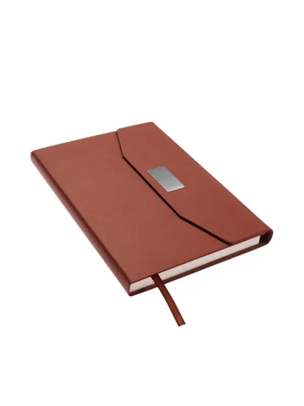 Ежедневник недатированный формат А5, с клапаном, 112л, линия, пвх, Коричневый