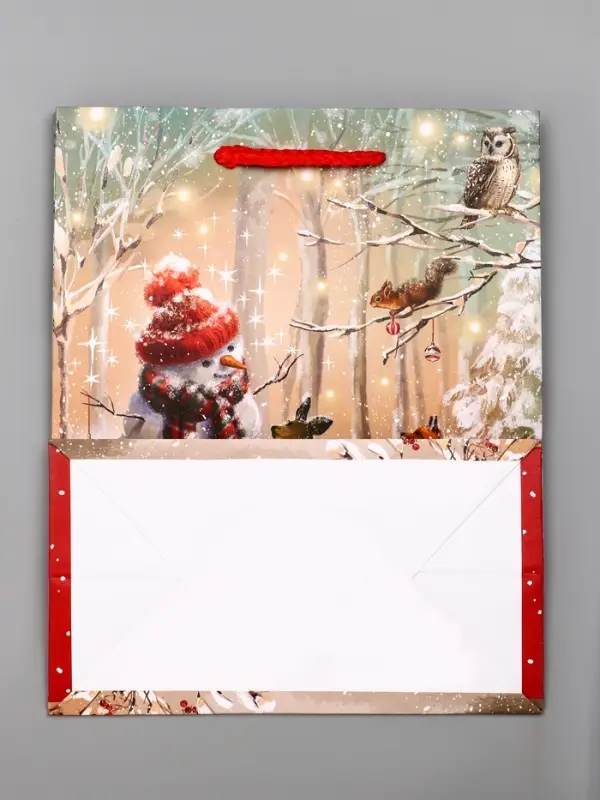 Пакет подарочный новогодний ламинированный, &laquo;Встреча друзей &raquo; , 18&times;10&times;22.3 см