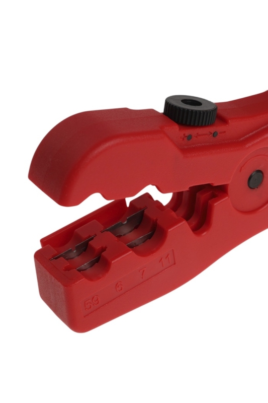 Стриппер ТУНДРА, для зачистки и обрезки витой пары, коаксиального кабеля RG-59/6/7/11