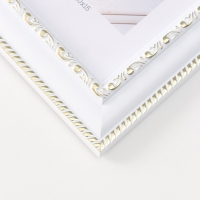 Фоторамка пластик "МИРАМ" 10х15 см, белый с золотом