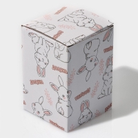 Банка стеклянная для хранения сыпучих продуктов Доляна &laquo;Зайка&raquo;, 230 мл, с керамической крышкой