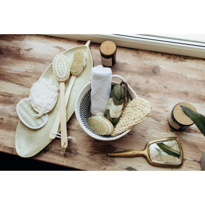 Корзина для хранения плетёная ручной работы LaDо́m &laquo;Кэтс&raquo;, 22&times;22&times;12,5 см, цвет чёрно-белый