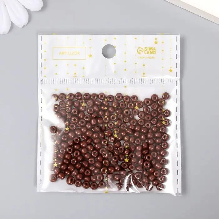 Бисер круглый 6/0 "Кофе" 20 гр