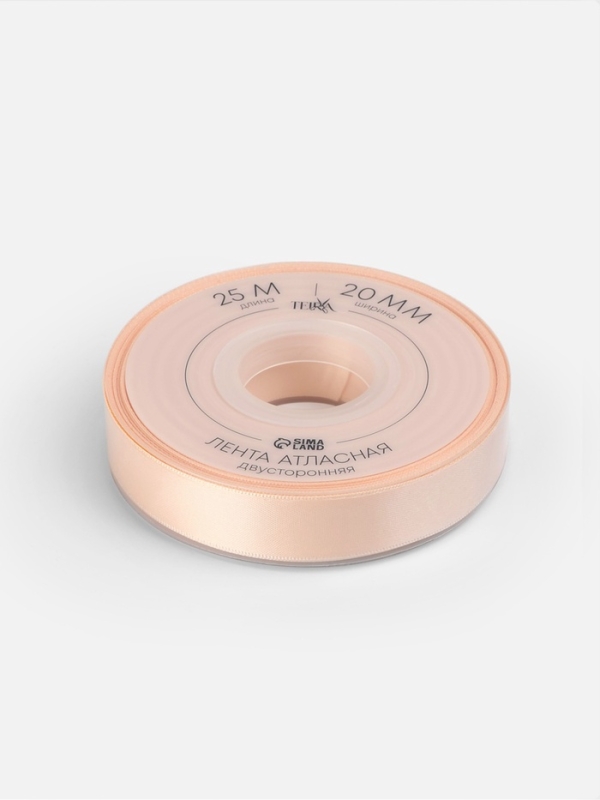 Лента атласная двухсторонняя №112 20мм*25&plusmn;1м айвори TR