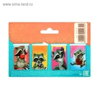 Закладки магнитные для книг, 4 шт &laquo;Читаем вместе с енотом&raquo;