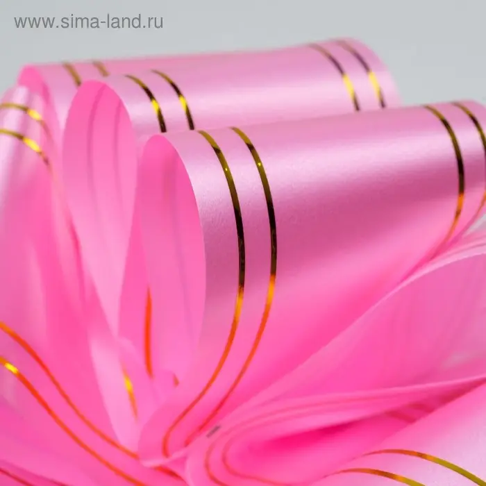 Бант - шар №5 &laquo;Золотые полосы&raquo;, розовый
