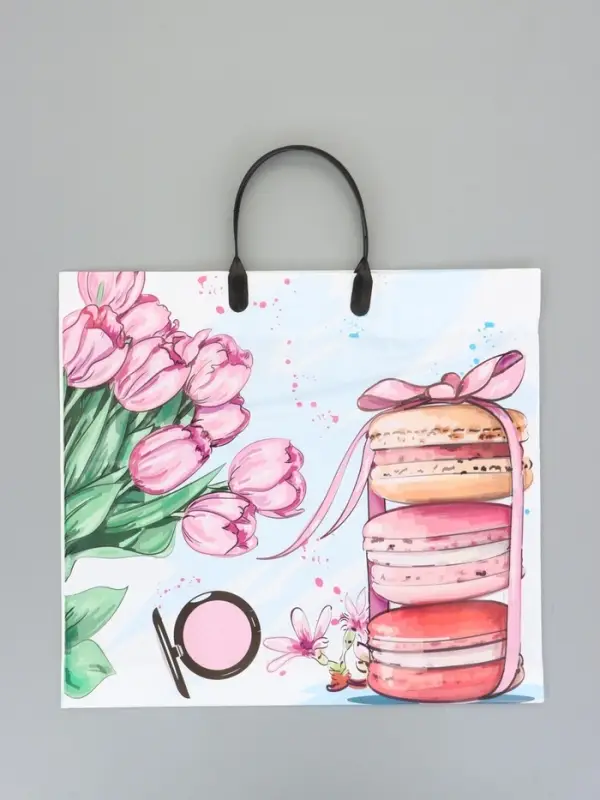 Пакет "Комплимент ассорти", полиэтиленовый с пластиковой ручкой, 38 х 34 + 3 см, 90 мкм