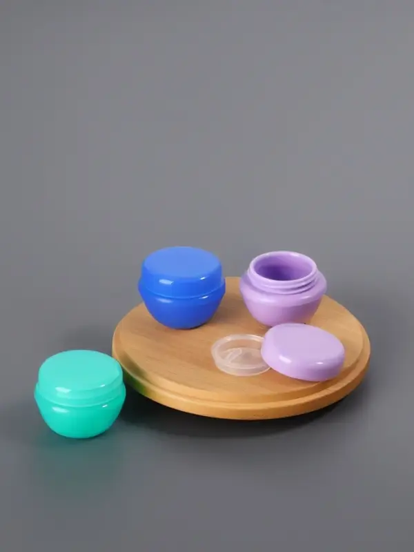 Баночки для хранения, фасовка 3 шт., 5 мл, фиолетовые, зелёные, синие