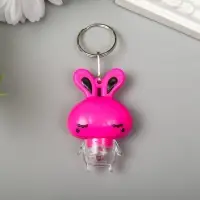 Фонарик свет на кольце "Зайка" мигает МИКС 5,5х3,5х2 см