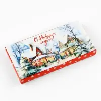 Коробка для шоколада с местом для денег &laquo;Снежный городок&raquo;, 20 х 2 х 10 см