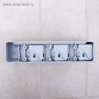 Держатель для уборочного инвентаря с крючками Доляна, 26&times;6&times;10 см, цвет серый