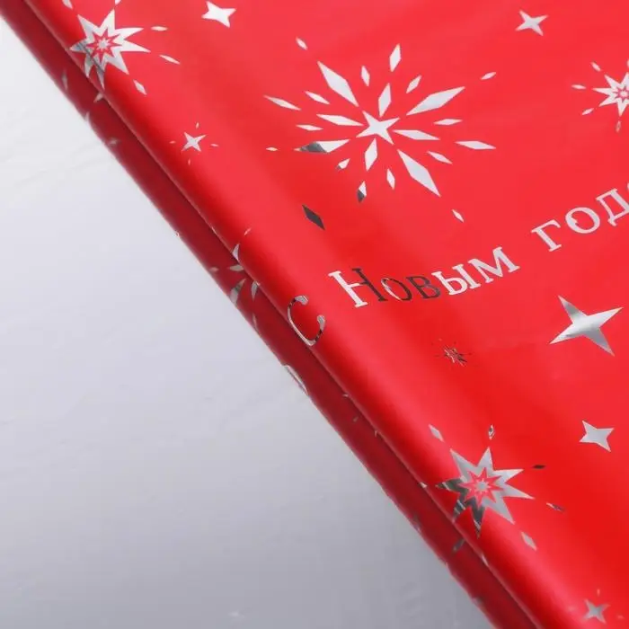 Плёнка упаковочная на Новый год полиграфичная &laquo;Снежинка&raquo;, 100 х 70 см
