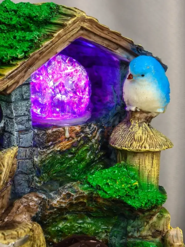 Фонтан "Птички на крыше" 24х15х12 см (с подсветкой)