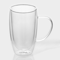 Набор стеклянных кружек с двойными стенками Magistro &laquo;Дуо&raquo;, 450 мл, 13&times;9&times;14,8 см, 2 шт