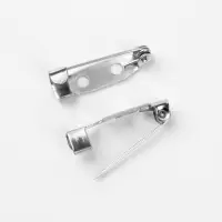 Основа для броши, 2 отверстия, 20 мм, 10 шт., цвет серебряный