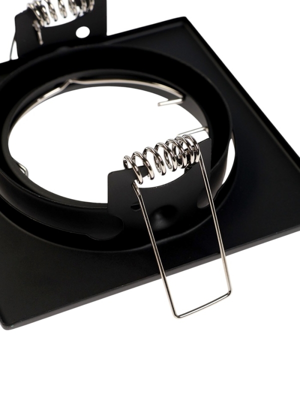 Светильник встраиваемый поворотный, под лампу MR16, квадрат, металл, черный