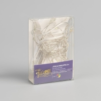 Гирлянда &laquo;Мишура&raquo; 2 м роса, IP20, серебристая нить, 50 LED, батарейки CR2032х2 (в комплекте), свечение мульти