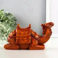 Сувенир полистоун "Верблюд с седлом с сумкой" под дерево 19х7,2х9,8 см см