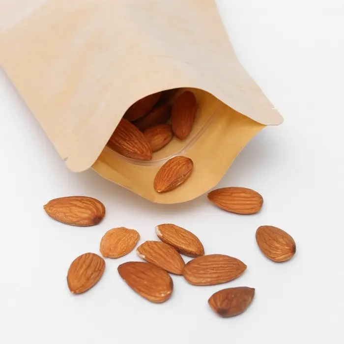 Пакет Zip-lock Крафт с плоским дном, прямоугольное окно, 10 х 20 см