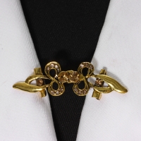 Зажим для кардигана &laquo;Бант&raquo;, цвет золотой в чернёном золоте